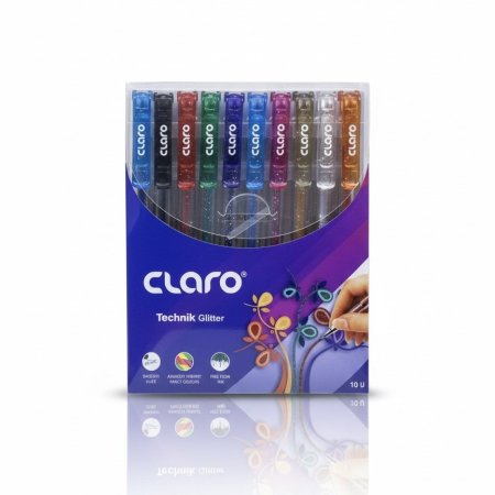 طقم اقلام حبر 10 لون برق | CLARO